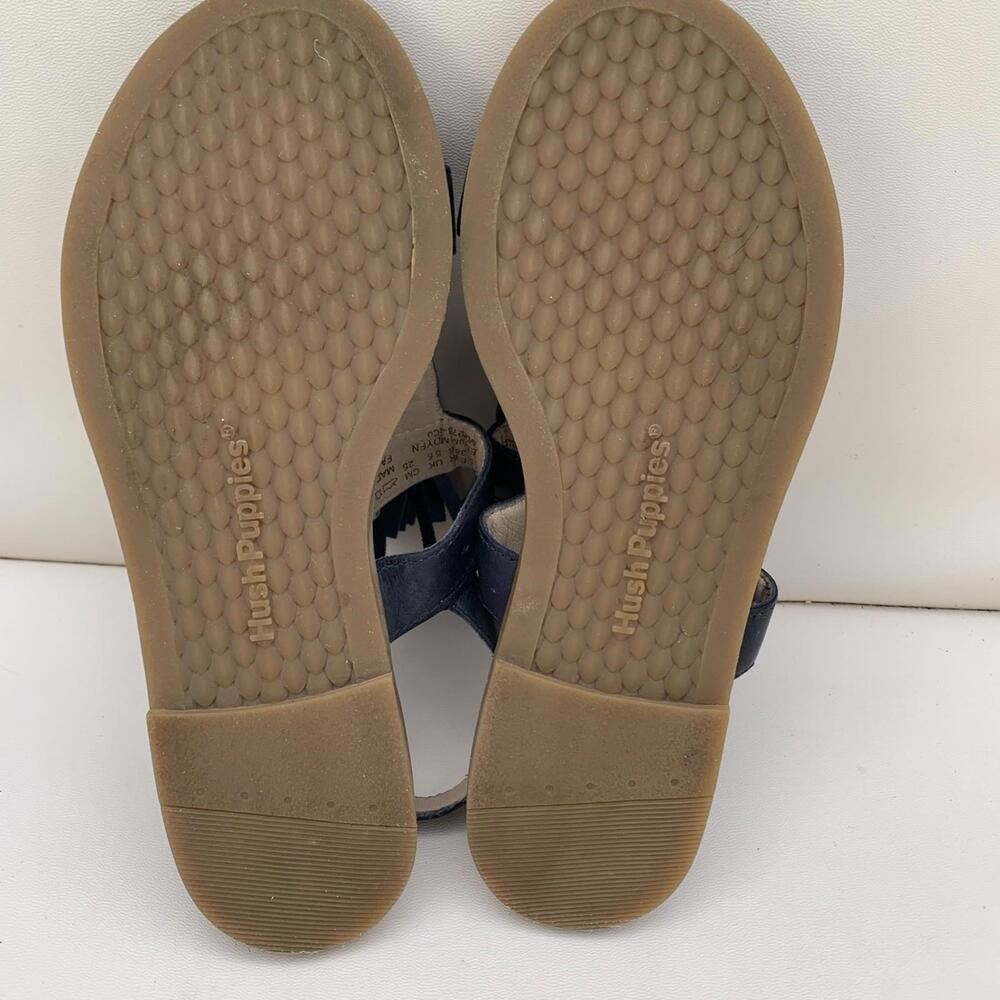 Hush puppies women's Chrissie tassel flat sandals Blue Leather  - size 7.5 - Picture 10 of 11